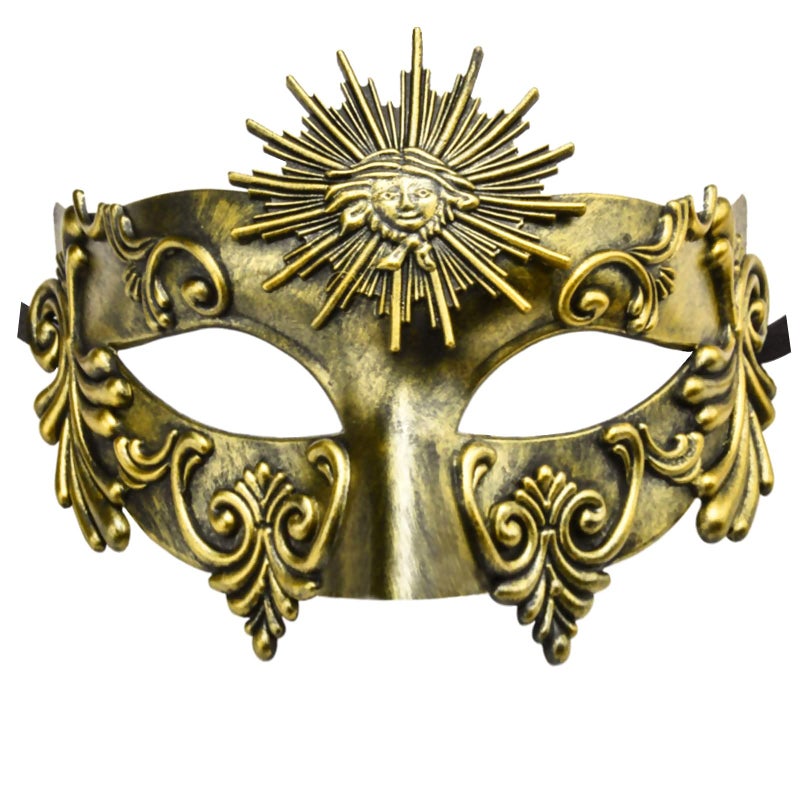 KEFAN Greek Roman Masquerade Mask Halloween Mask Venetian Mardi Gras Mask for Men (Antique Gold) - Image 1